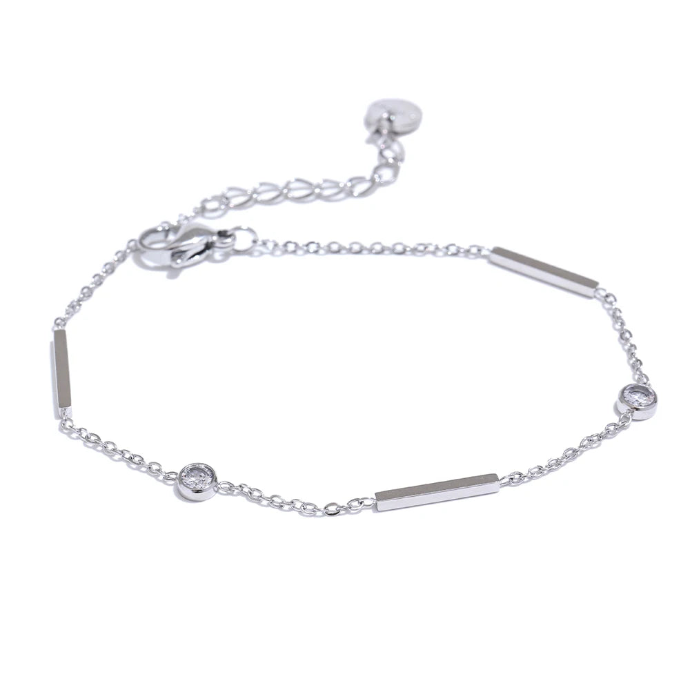 bracelet-acier-inoxydable-chaîne-fine-en-zircone-argent