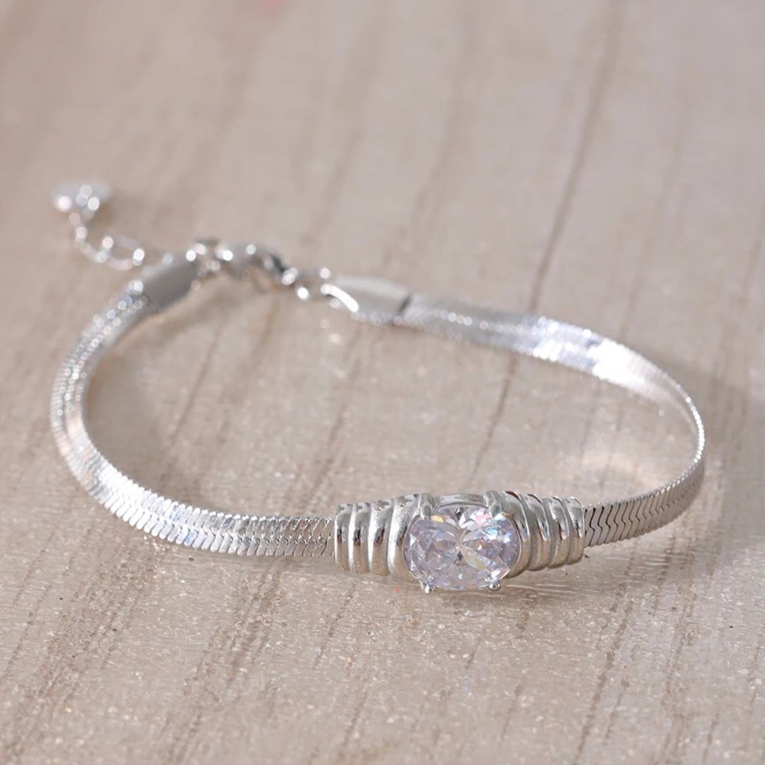 bracelet-acier-inoxydable-chaîne-serpent-en-zircone-cubique-argent