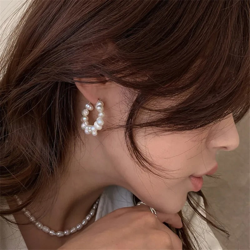  Boucle-d'oreille-perles-d'eau-douce
