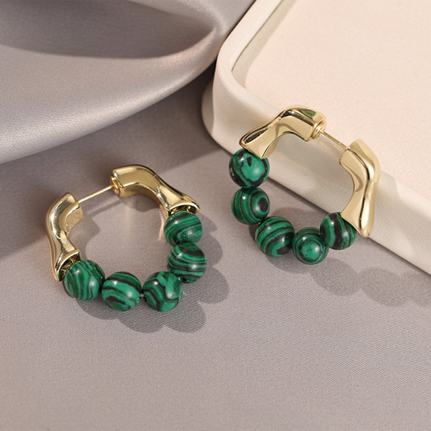 Boucle d'Oreille - Pierre de Malachite - Innocent - Seduction