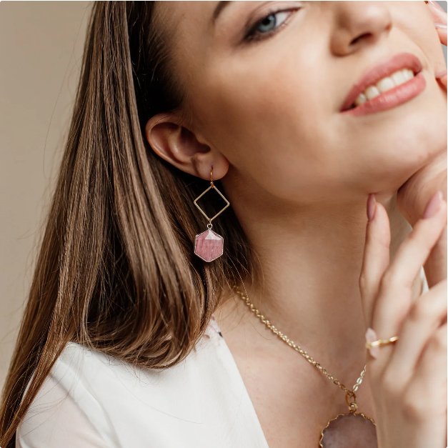 Boucles d'Oreille - Rhodonite - Innocent - Seduction