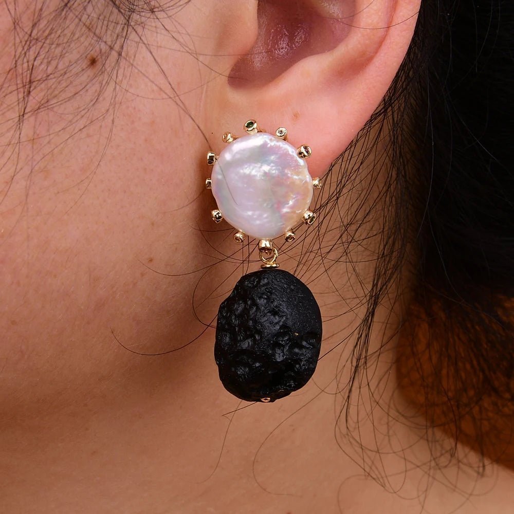 Boucles d'Oreilles - Météorite et Eau Douce - Innocent - Seduction