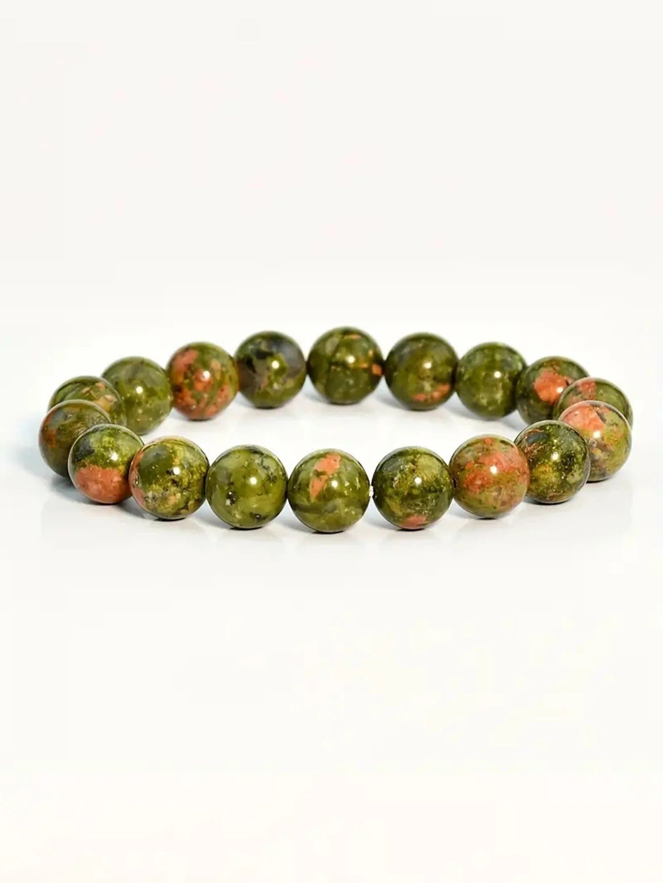 Bracelet - De Perles Précieuses d'Unakite Naturelles - Innocent - Seduction