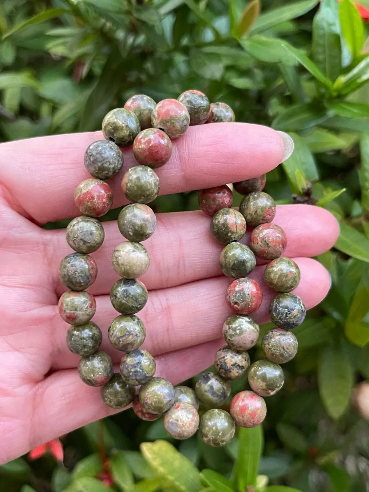 Bracelet - De Perles Précieuses d'Unakite Naturelles - Innocent - Seduction