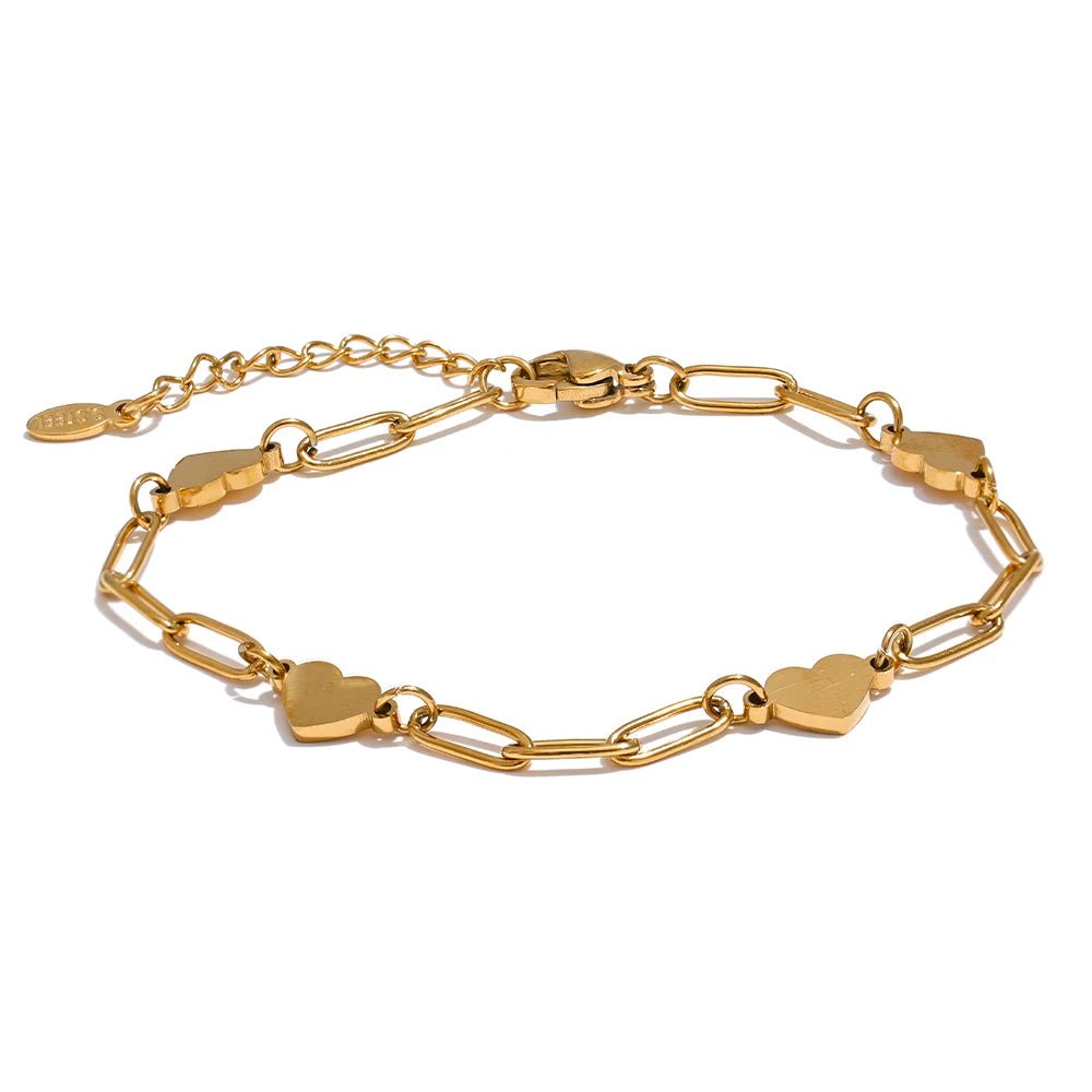 bracelet-en-acier-inoxydable-cœur-pour-un-charme-doré