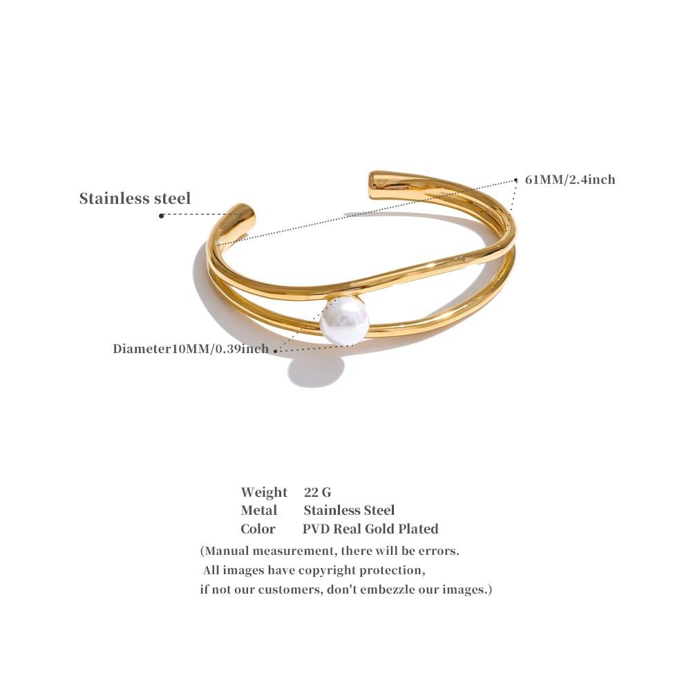 Bracelet en jonc - Perlé minimalisme élégant pour femme - Innocent - Seduction