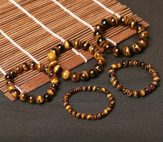 bracelet oeil de tigre perles naturelles 5a mixte