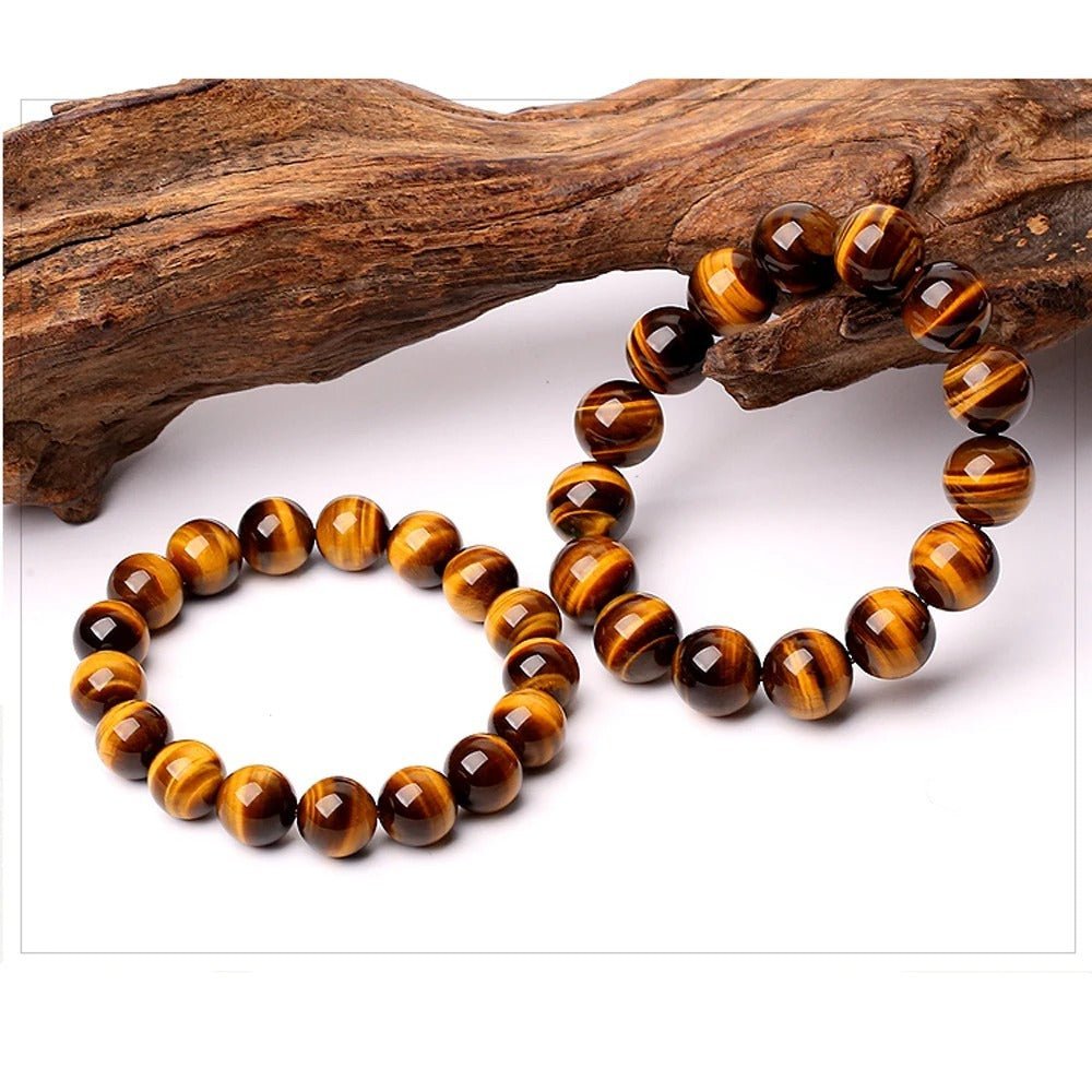 bracelet oeil de tigre perles naturelles 5a mixte femme