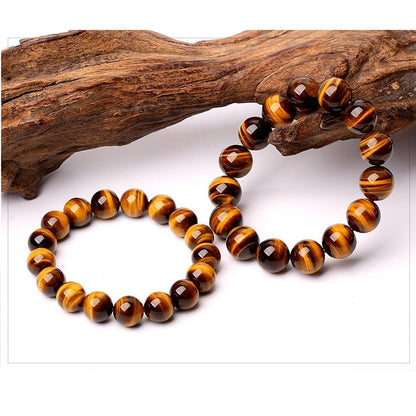 bracelet oeil de tigre perles naturelles 5a mixte femme