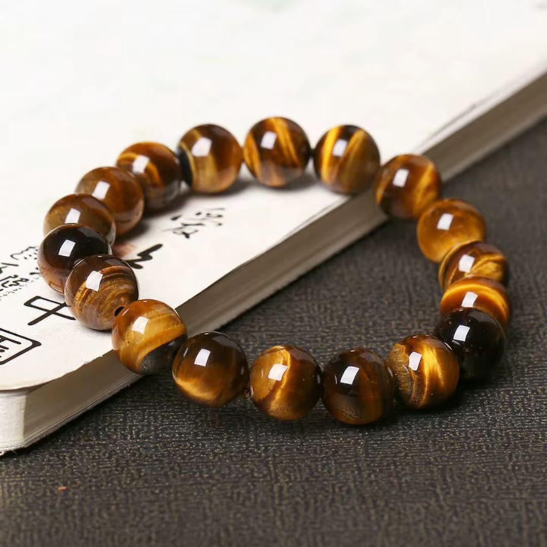bracelet oeil de tigre perles naturelles 5a mixte femmes