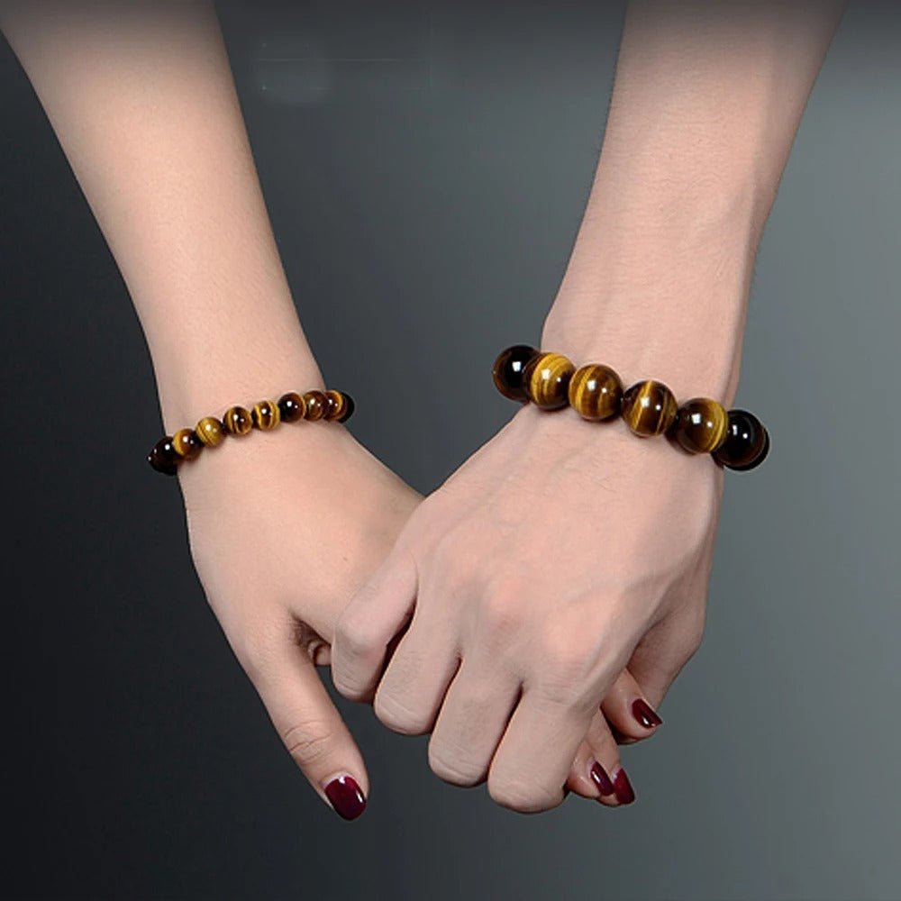 bracelet oeil de tigre perles qualite 5a mixte