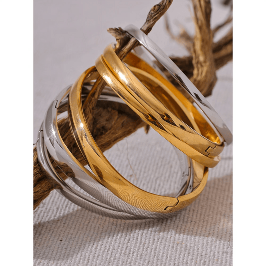 Nos bracelets joncs femme disponible en argent et doré 